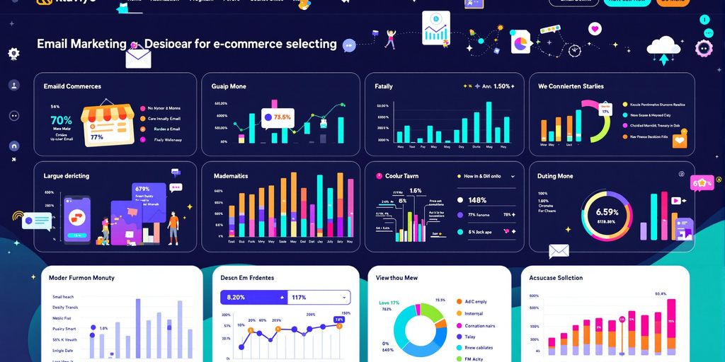 Colorful email marketing dashboard for e-commerce.